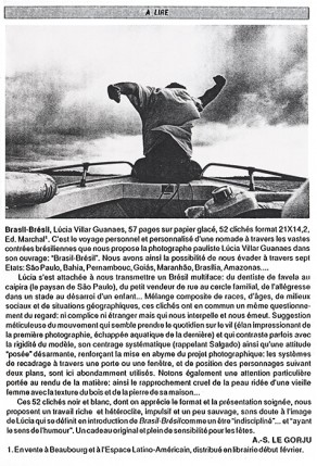 Lucia Guanaes - presse - Brasil BrÃ©sil - Infos-brÃ©sil - 1989-01