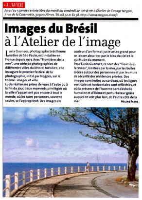 Lucia Guanaes - article - Frontières de la Mer - Gazette de Nîmes - 2005/11